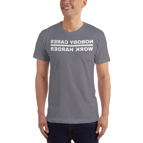 Nobody Cares Short-Sleeve T-Shirt, Bkwrds, Dark -  - Hoplite-Outfitters - Training, Racing and Recovery Gear
