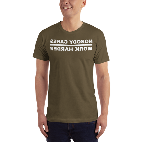 Nobody Cares Short-Sleeve T-Shirt, Bkwrds, Dark -  - Hoplite-Outfitters - Training, Racing and Recovery Gear