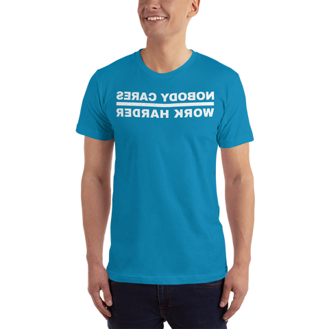 Nobody Cares Short-Sleeve T-Shirt, Bkwrds, Dark -  - Hoplite-Outfitters - Training, Racing and Recovery Gear