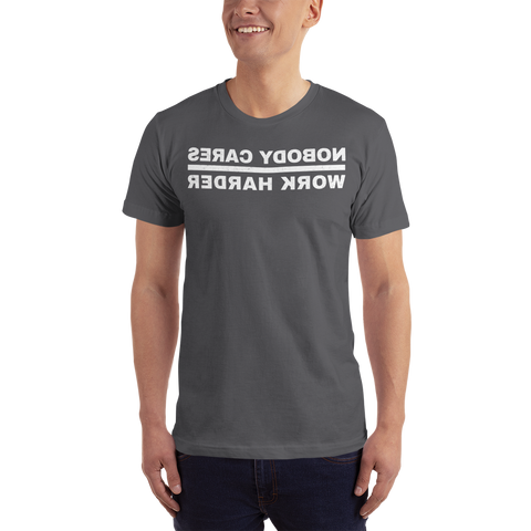 Nobody Cares Short-Sleeve T-Shirt, Bkwrds, Dark -  - Hoplite-Outfitters - Training, Racing and Recovery Gear