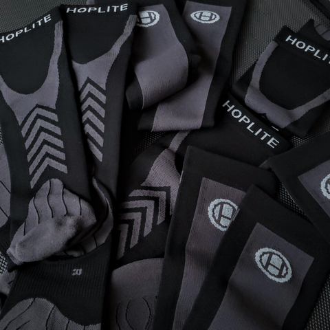 Hoplite Compression Socks: Support and Protection for Lifting, Running & OCR - Stealth Color - Socks - Hoplite-Outfitters - Training, Racing and Recovery Gear