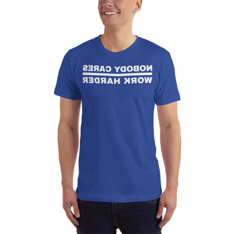 Nobody Cares Short-Sleeve T-Shirt, Bkwrds, Dark -  - Hoplite-Outfitters - Training, Racing and Recovery Gear