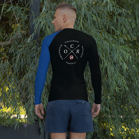 Obstacle Course Racing Performance Long Sleeve, blue left sleeve